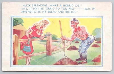 Comic Postkarte Muck verbreitet Witz Bauernhof Humor von Dudley