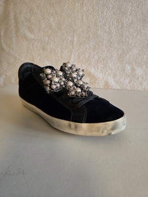 Philippe Model Paris  Damen Perle Dekoriert Sneaker Gr. 41 Neu Velour Pearl Blau