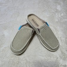 Walk Hero Womens 6 Tan Slippers Arch Support Indoor Outdoor Shoes Slip-On Canvas