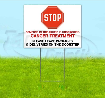 LEAVE PACKAGES AT THE DOORSTEP 18x24 Yard Sign WITH STAKE Bandit VIRUS CDC