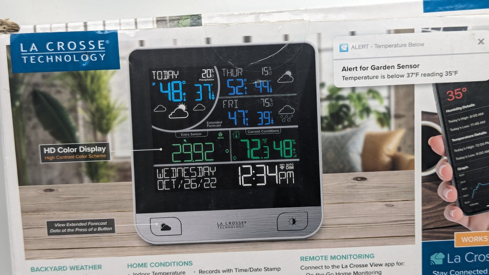 V15TH La Crosse Technology WiFi Forecast Color Weather Station with