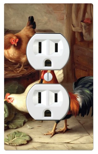3 Chickens, Rooster Switch Cover, Home Decor, Night Light, Cabinet knob, Bedroom - Picture 4 of 14