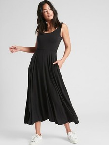 black midi dress with pockets