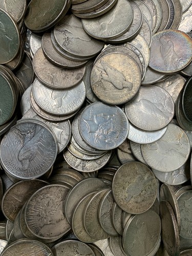 1922-1935 Silver Peace Dollar Culls Mixed Dates Lot of 5 Coins Free Shipping! - Picture 3 of 4