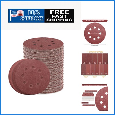 5-Inch Sanding Discs with Hook & Loop for Easy Grit Replacement - 110pcs