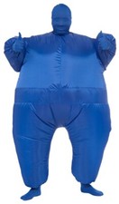 New Inflatable Blue Cosplay Costume with Fan Gloves Hood Socks One Size