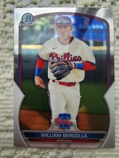 2023 Bowman Chrome William Bergolla Card #bcp-67. Phillies.