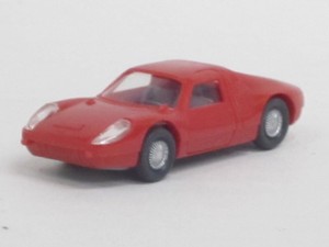Porsche Carrera, Lenkrad integriert, rot, innen silber, ohne OVP, Wiking, 1:87