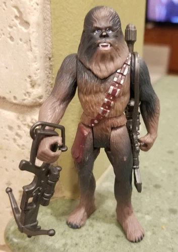 4" POTF 1995 KENNER CHEWBACCA W/BOWCASTER 7 HEAVY BLASTER RIFLE ACTION FIGURE