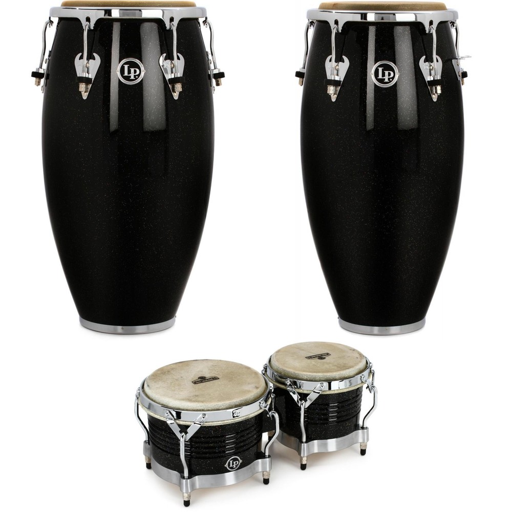 Latin Percussion Matador Wood Conga and Bongos Set in Black Nebula at Sweetwater
