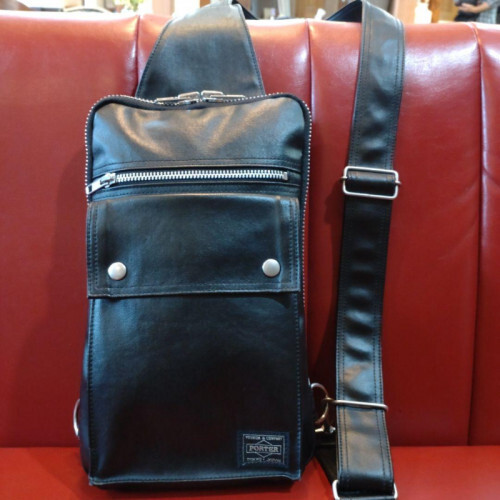 PORTER Leather Body Bag Black / YOSHIDA KABAN / Men's Item PORTER Leather Body Bag Black / YOSHIDA KABAN / Men's Item
