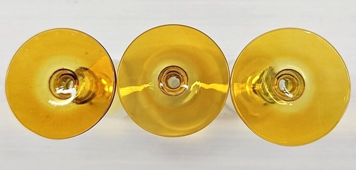 (3) Libbey Forever Amber Whiskey Sour Glasses Set Clear Yellow Stemware MCM Lot - Picture 15 of 24