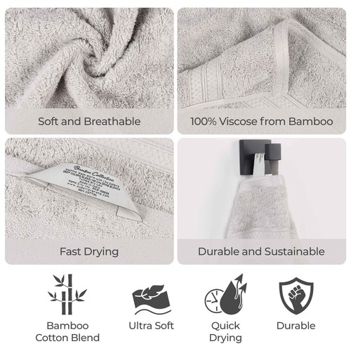 Rayon from Bamboo Blend Solid 650 GSM 6 Piece Hand Towel Set - Picture 6 of 67
