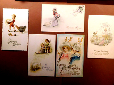 ALTE OSTERPOSTKARTEN frühe Künstler gezeichnet ''Kinder zu Ostern'' Original um 1900