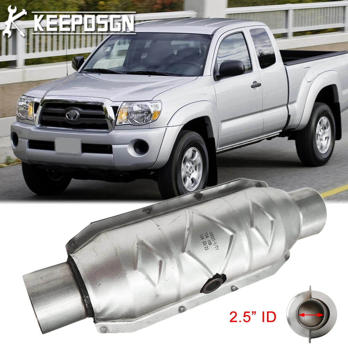 2.5u0026#034; ID Exhaust Pipe Catalytic Converter w/ Heat Shield Refit For  Toyota Tacoma | eBay