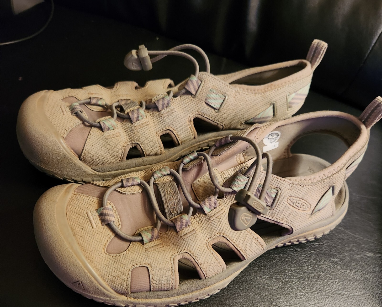 KEEN Sandali Donna Trail Acqua Escursionismo Grigio Chiaro Teal Impermeabili Taglia 8 5