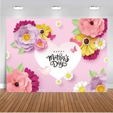 7X5ft Mother's Day Background Pink Flower Love Background Festival Party Deco...
