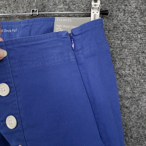 NEW Talbots Pants Womens 14 Blue High Waist Deck Wide Leg Cropped Sailor - Picture 8 of 14