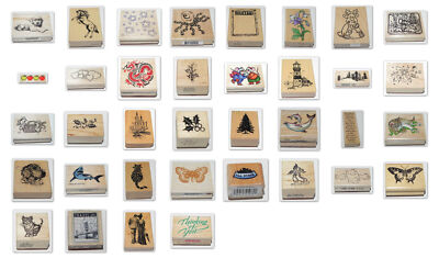 NORTHWOODS PSX PLUS TREES LIGHTHOUSE DOG CAT WOOD MOUNTED RUBBER STAMPS