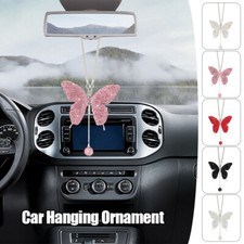 Car Hanging Pendant Ornament Butterfly Car Accessory Diamond Rearview Mirror