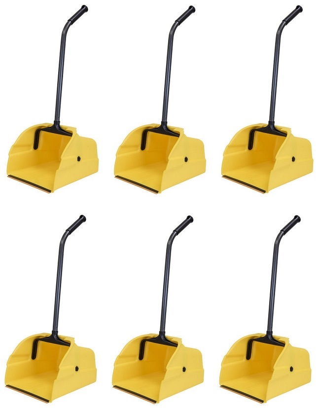 (6) ea Quickie 495 Jumbo Debris Dust Pan Dustpan with Handle