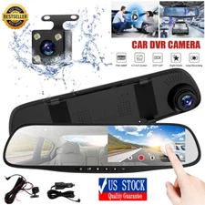 Mirror Dual Lens Dash Cam FHD Car DVR Camera Front and Rear Video Night Recorder