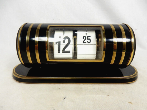 Rare KÖHLER design art déco chiffres pliants table horloge flip desk clock working - Photo 1 sur 22