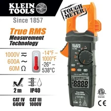 Klein Tools CL700 Auto Ranging Digital Clamp Meter, TRMS 600Amp, AC/DC Volts, Cu