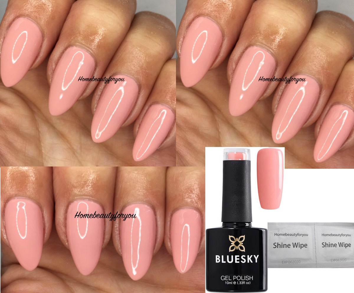 BLUESKY Lollipop Pink Nagellack-Gel – UV/LED Gellack, 10 Ml + 2 Glanz-Tücher