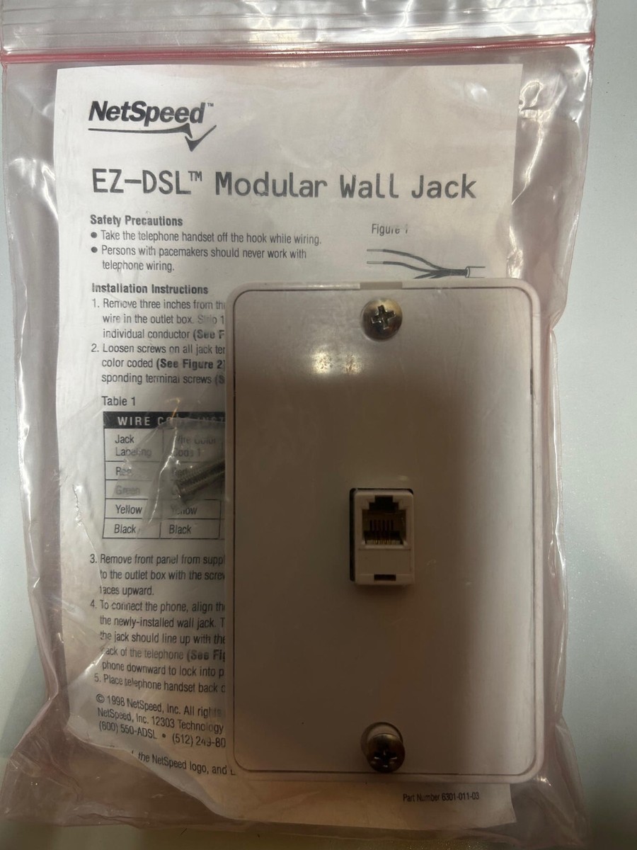 Dsl Connection Dsl Wall Plate NetSpeed EZ-DSL Wall Jack With Built