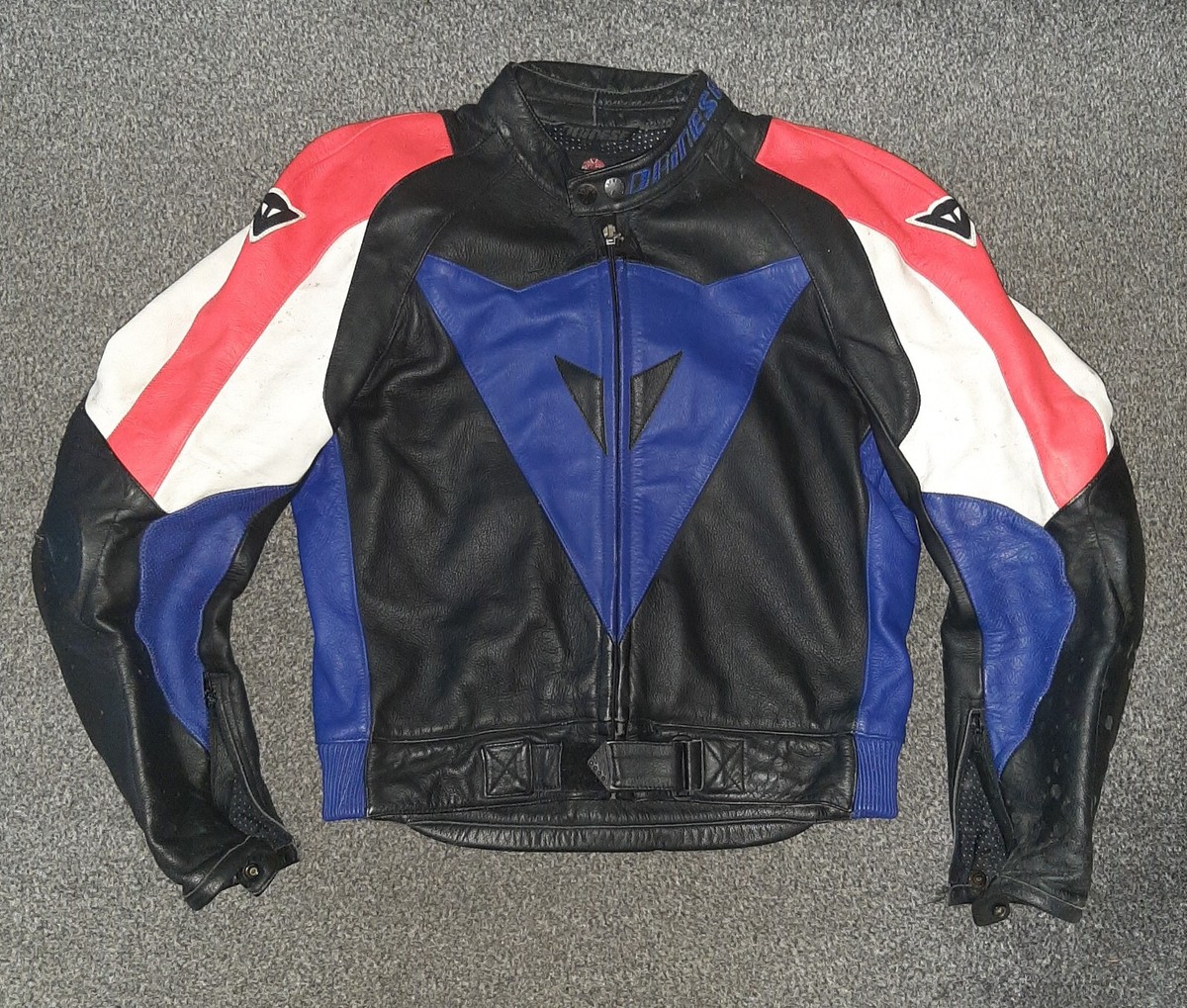 Dainese Red White Blue Motorcycle Jacket Dainese Super Speed Mens