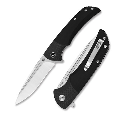 QSP Knife Harpyie Folding Knife 3.75'' CPM S35VN Steel Blade Carbon Fiber/G10