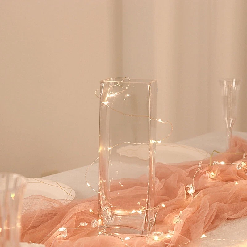 12 CLEAR 10" Square Glass FLOWER VASES Wedding Party Events Decorations Supplies - Image 3 of 4