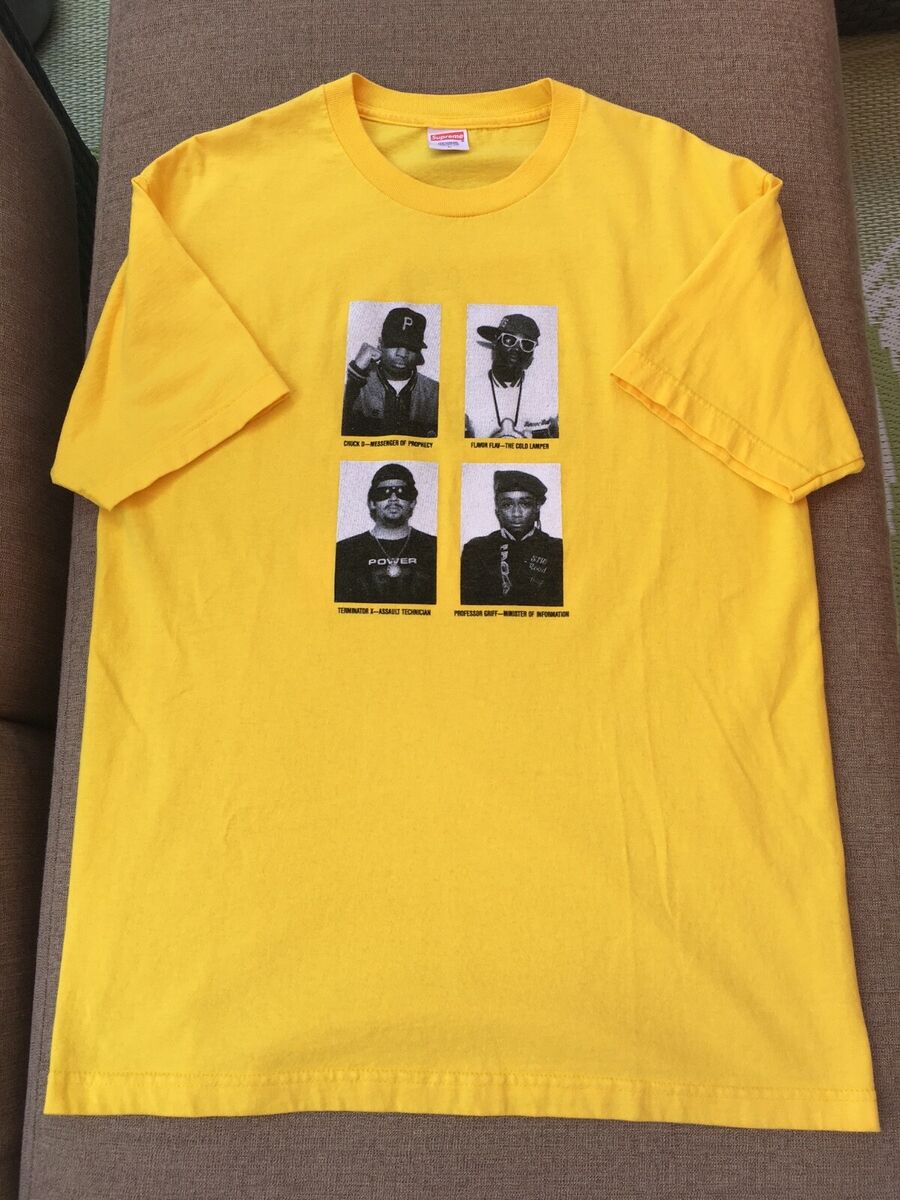 Rare 2006 Supreme Public Enemy Yellow Box Logo Tee Shirt Rare 2006 Supreme Public Enemy Yellow Box Logo Tee Shirt