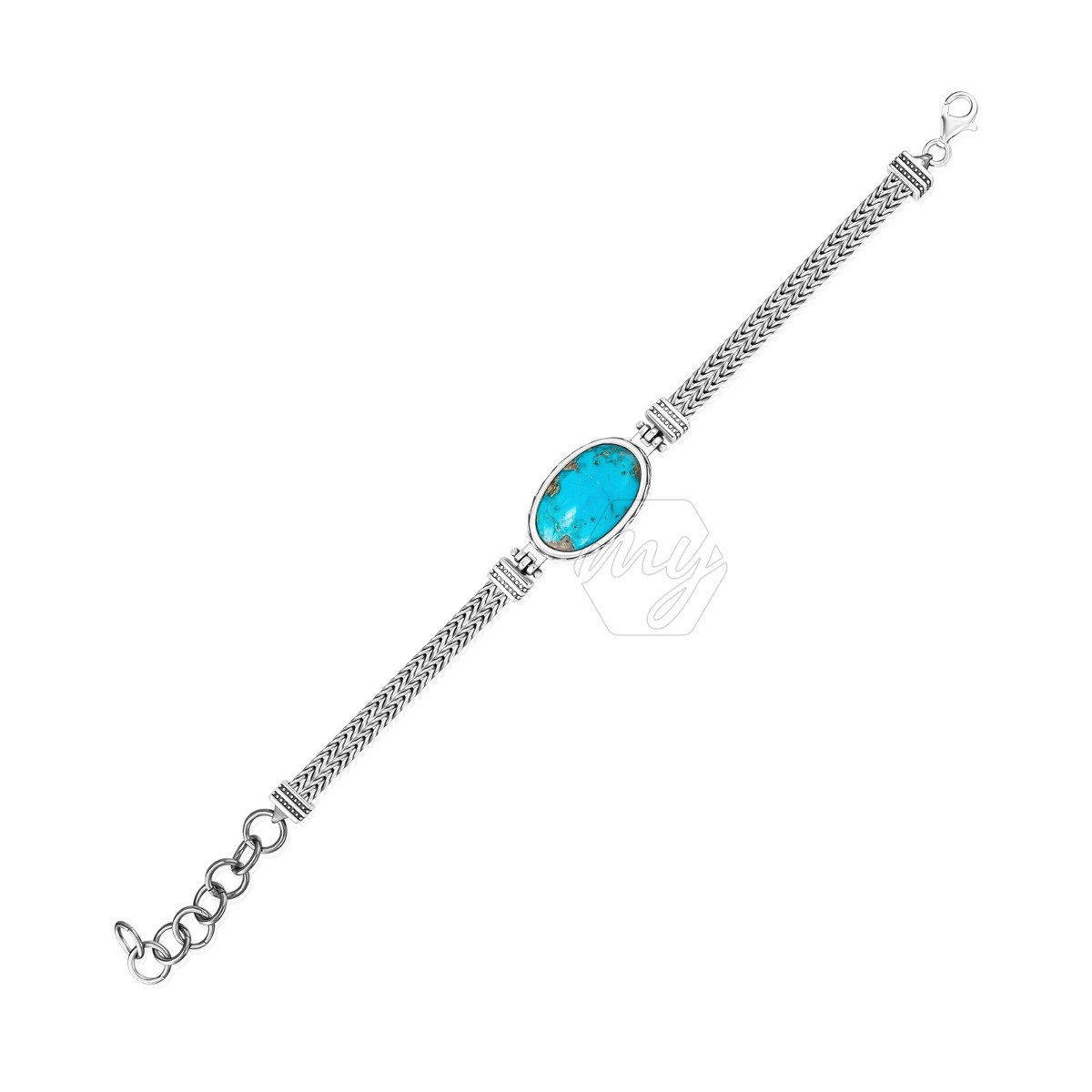 925 Sterling Silver Original Turquoise Stone Men's Bracelet | eBay