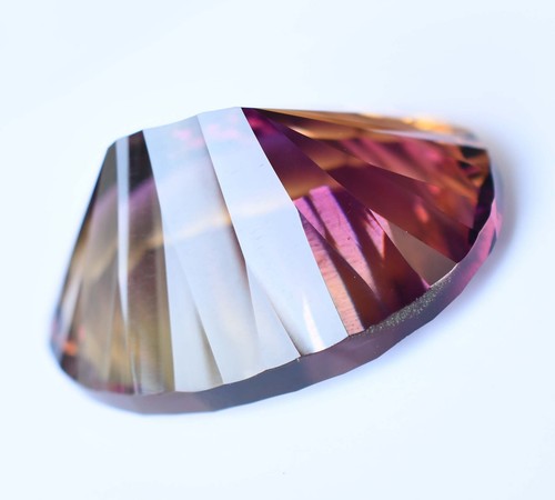 Pierre Précieuse Certifiée Ametrine Bi-Color Naturelle 29,20 Ct Ovale Non Traité - Picture 6 of 6