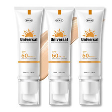 Tinted Sunscreen for Face SPF 50, Universal Protector Solar 50 Face Sunscreen Mo