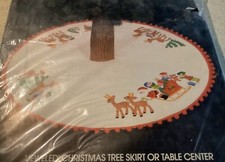 Jeweled Christmas Tree Skirt or Table Center Santa's Helpers New in Package