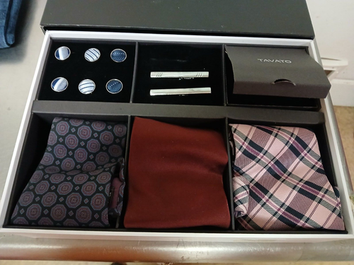 Tavato Premium Men's Gift Set, 3 Silk Neckties 3 Tie clips 4 Sets of Cufflinks - Picture 4 of 22