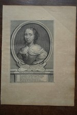 ANNE MARIE DE SCURMAN....... A Paris , Desrochers. portrait. Original Engraving 1