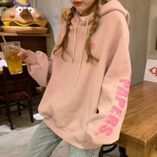 Women Girls Hoodie Sweatshirt Long Sleeve Coat Casual Letters Tops Autumn