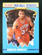 #1 Charles Barkley 1990-91 Fleer Basketball All-Stars Sticker Philadelphia 76ers