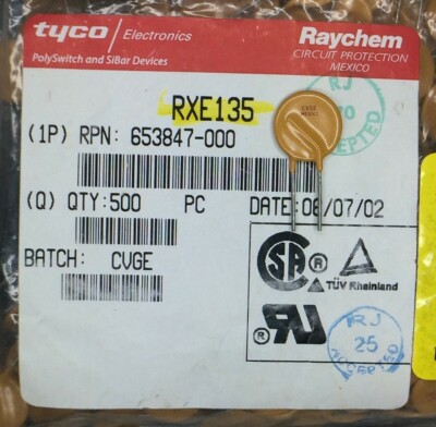 RXE135 RAYCHEM PTC RESET FUSE 60V 1.35A RADIAL 30 PIECES