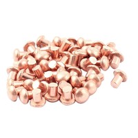 Uxcell A15091700ux0452 50pcs 3/16 Dia. 1/4 L Shank Round Head Copper Solid Uxcell A15091700ux0452 50pcs 3/16 Dia. 1/4 L Shank Round Head Copper Solid