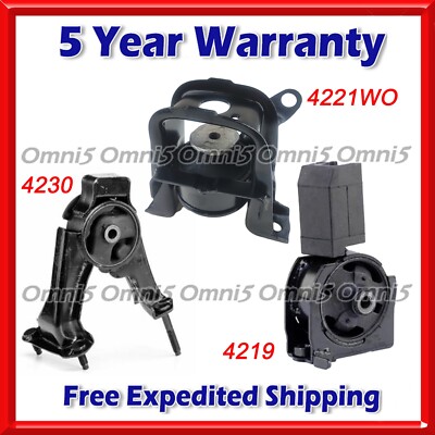 O035 Fits 2003-2008 Toyota Matrix XR 1.8L FWD MANUAL Engine Motor Mount Set 3pc
