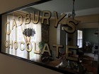 SUPER RARE CADBURY'S CHOCOLATE REVERSE ON GLASS GOLD LEAF BACK BAR MIRROR — photo 4