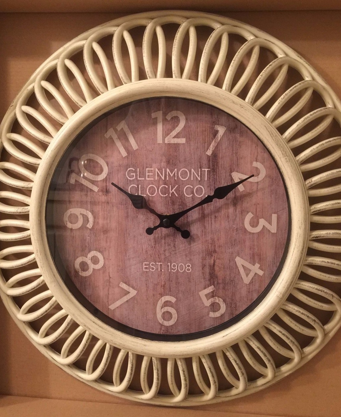 Large White Wash Wall Clock. Elegant Home Decor.