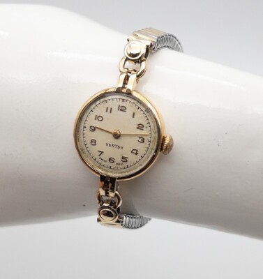 Vintage 1950s VERTEX 9k Solid Yellow Gold 14mm Ladies Dress Watch SERVICED  | eBay