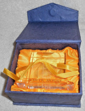 Etched White House in the Middle of a Glass Paperweight
