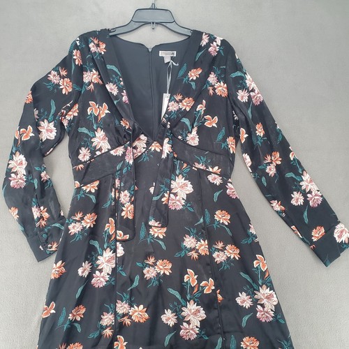 Chelsea28 Women Floral Midi Dress Black Size Large Lined - Picture 16 of 21